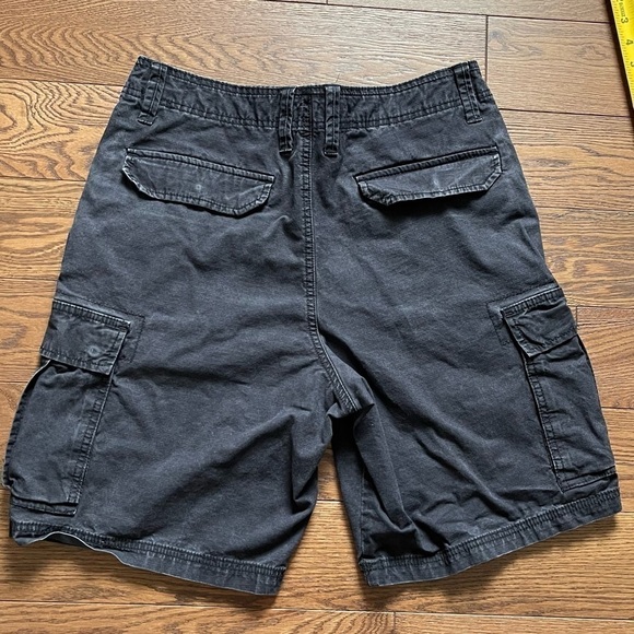 [civics] Black Lightly Distressed Cargo Shorts - Picture 4 of 10